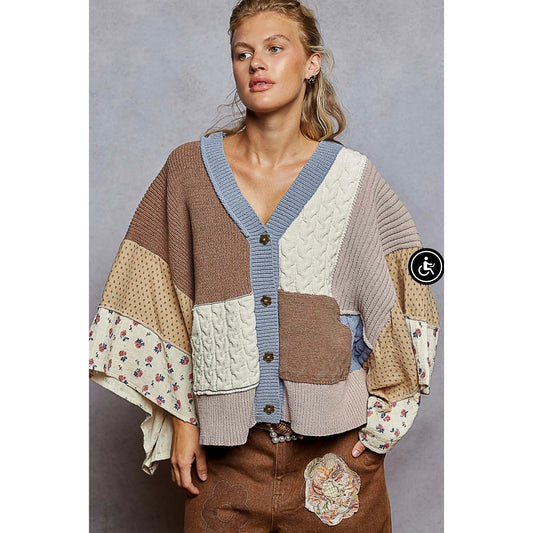 New! Tapered Wide Short Sleeve Button Down Cardigan