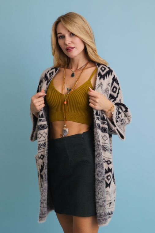 Aztec Knit Cardigan - Stylish and Warm