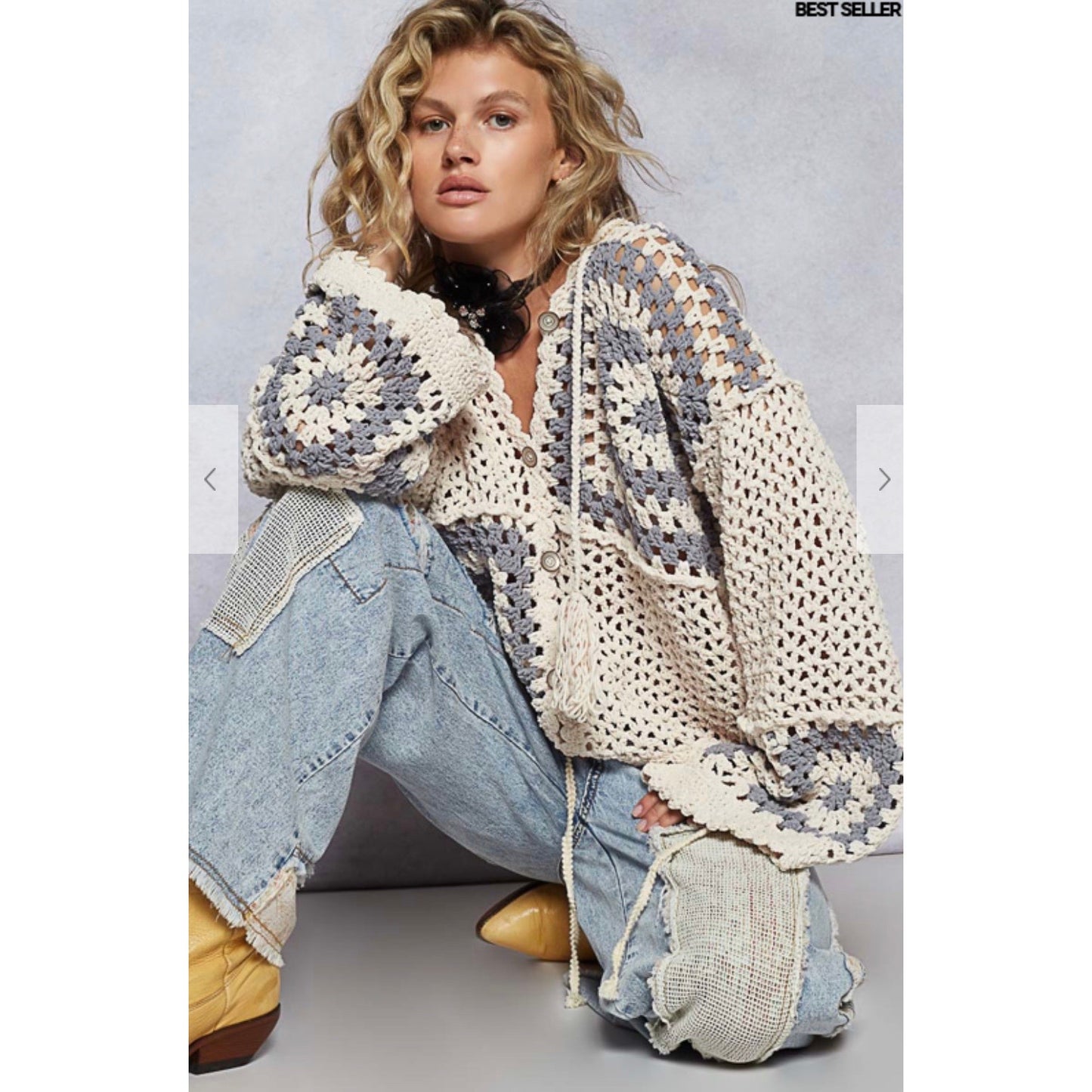 Pol crochet cardigan, large