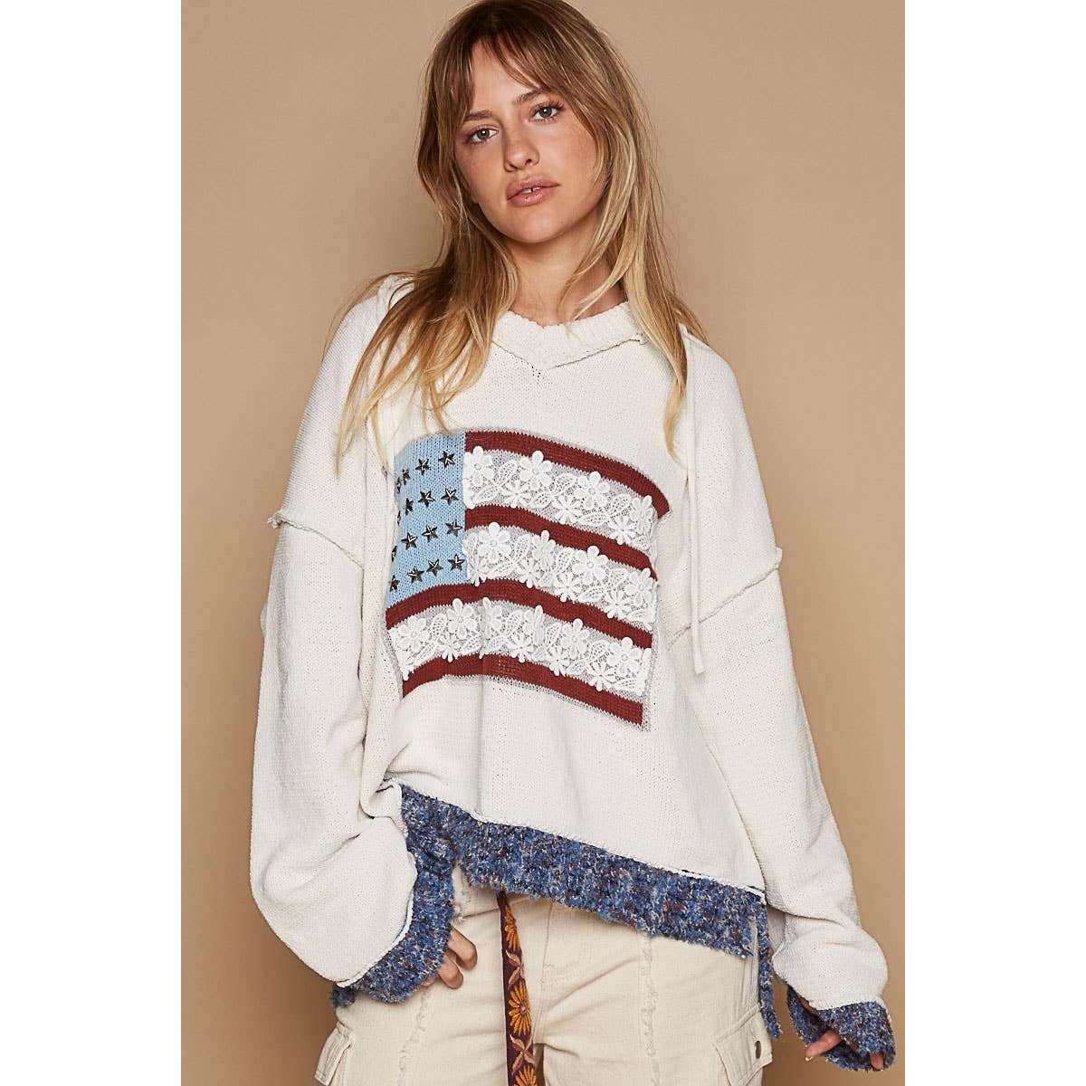 New!!! American flag POL sweater