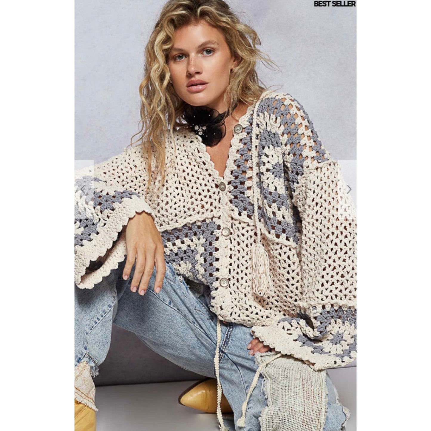 Pol crochet cardigan Medium