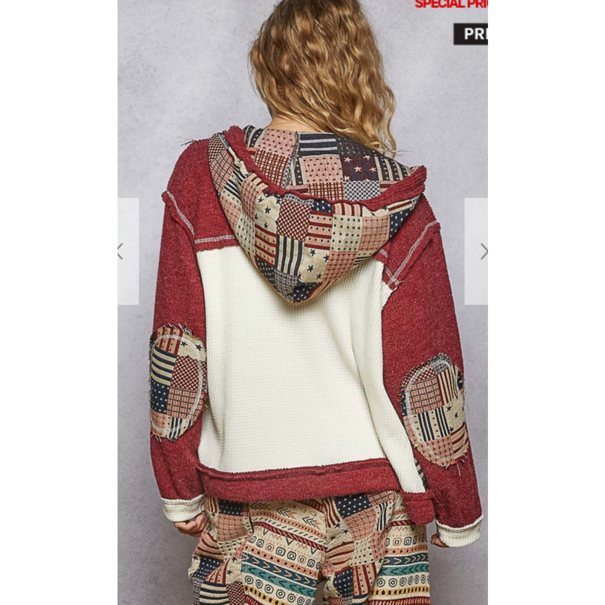 New!!! Pol PatrioticPatchwork Hooded Jacket Small
