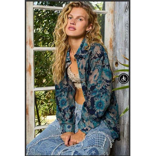 NEW!!! PRINTED WOVEN BUTTON DOWN Shirt