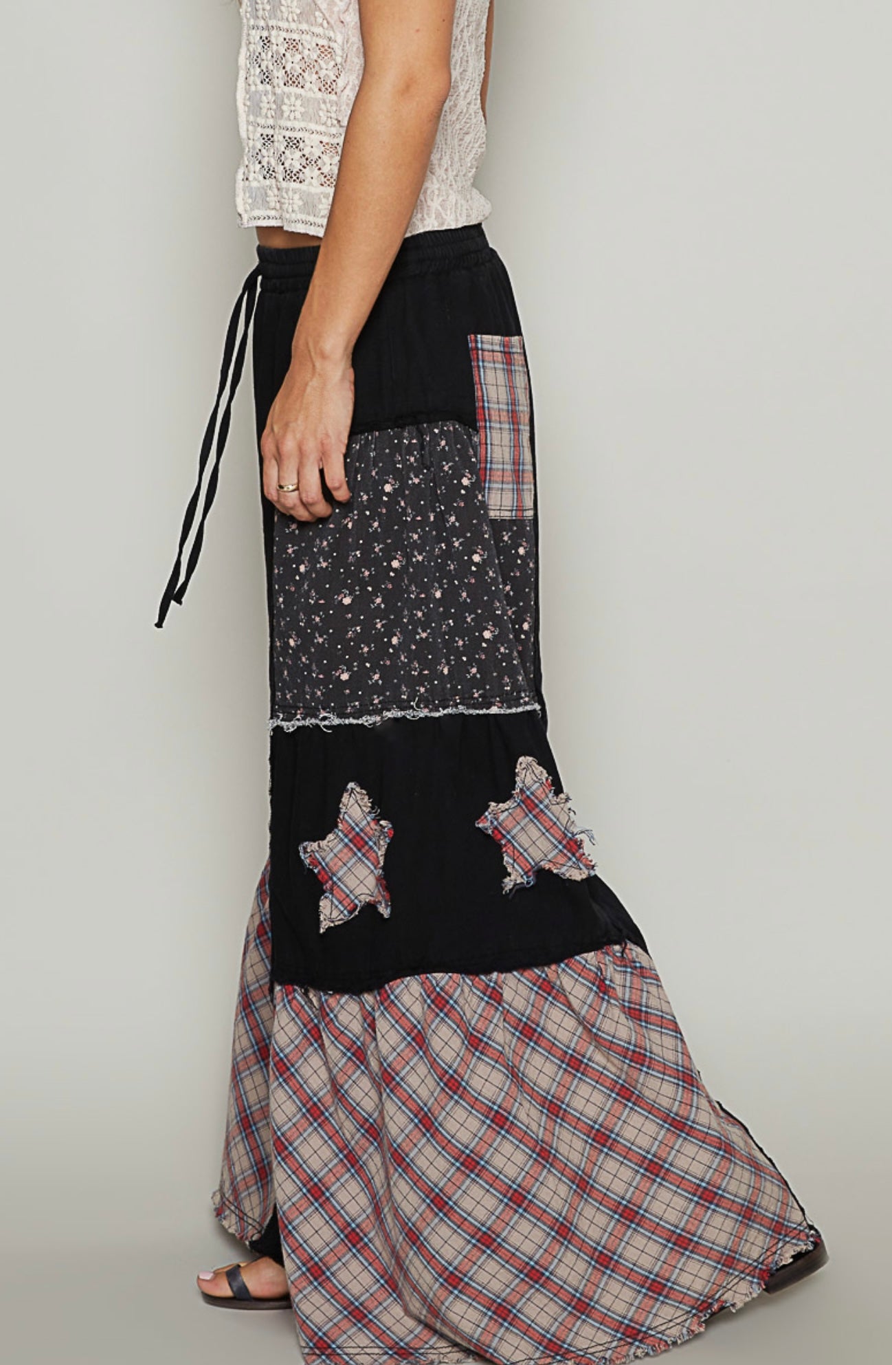 POL Patchwork Stardust Wide Leg Pants