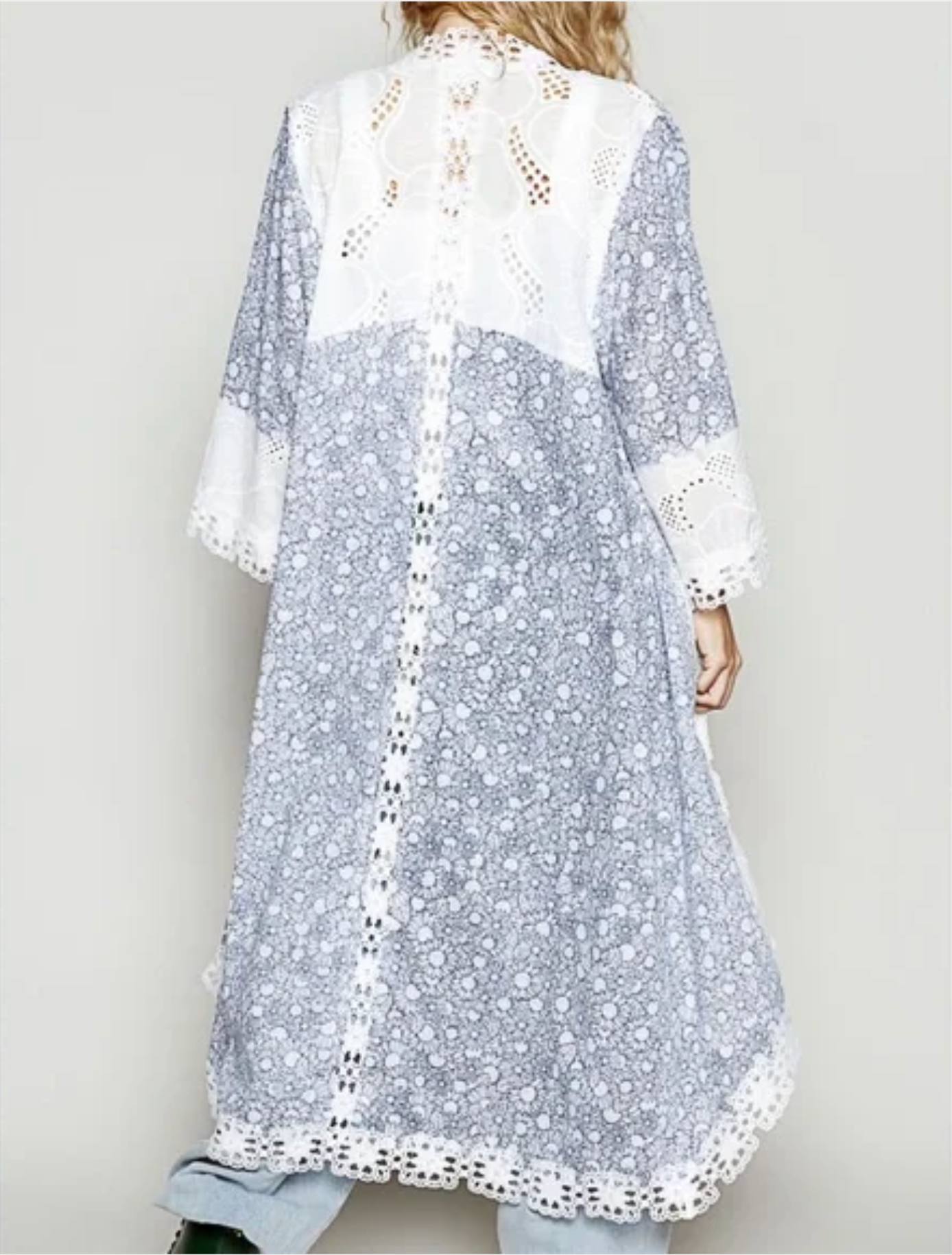 POL Navy Floral Duster