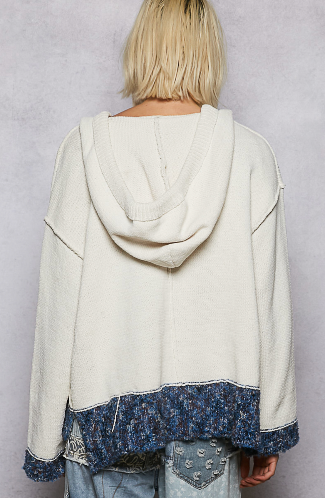 POL CHENILLE Sweater Women's Cream USA American Flag