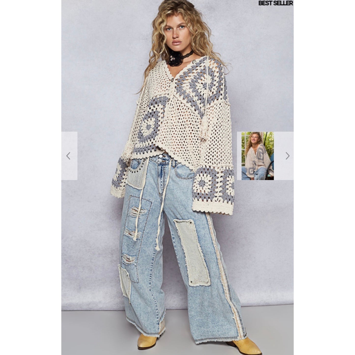 Pol crochet cardigan Medium