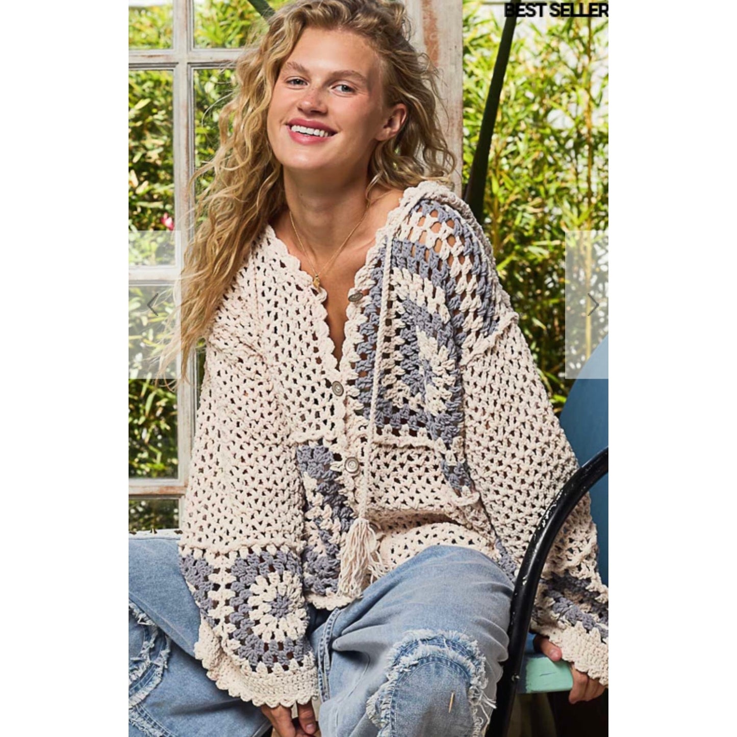 Pol crochet cardigan, large